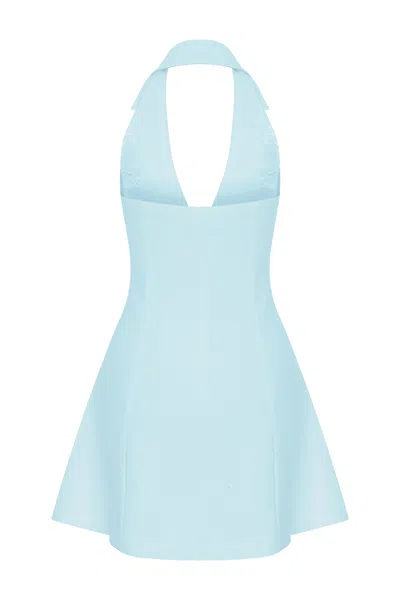 Nazli Ceren Women's Blue Camille Crepe Dress In Hint Of Mint In Multi