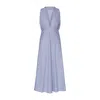 Nazli Ceren Women's Blue Jain Tie Back Dress In Cotton In Blue