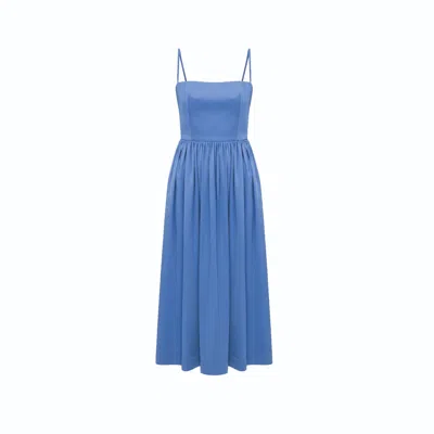 Nazli Ceren Women's Blue Liette Satin Midi Dress In Ultramarine