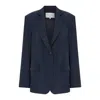 NAZLI CEREN WOMEN'S BOXY NAVY BLUE OVERSIZED JACKET