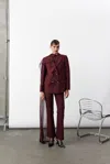 Nazli Ceren Women's Brown Arced Trousers In Bordeaux In Brown