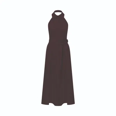 Nazli Ceren Carrie Linen Midi Dress In Burnt Siena In Brown