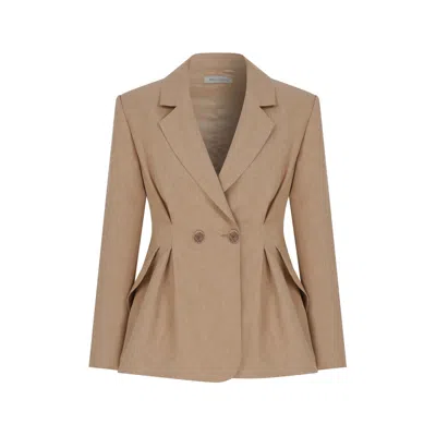 Nazli Ceren Marde Tailored Jacket In Almond Buff In Brown