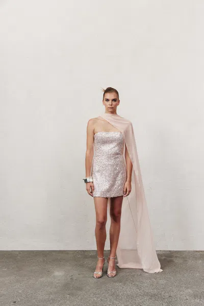 Nazli Ceren Women's Casey Mini Sequin Dress In Powder Pink