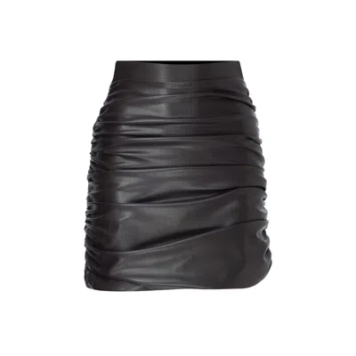 Nazli Ceren Chels Ruched Skirt In Brown In Red