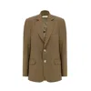Nazli Ceren Women's Green Boxy Blazer In Khaki In Green