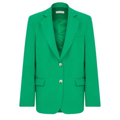 Nazli Ceren Boxy Blazer In Vert De Noel In Green