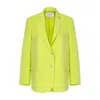 Nazli Ceren Boxy Oversized Jacket In Lime In Green