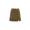 Nazli Ceren Women's Green / Brown Vance Twill Mini Skirt In Khaki In Green/brown