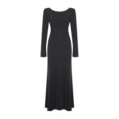 NAZLI CEREN WOMEN'S IRIS JERSEY LONG DRESS WITH OPEN BLACK