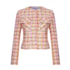 Nazli Ceren Women's Pink / Purple Irma Cropped Cotton Twill Jacket In Pink/white