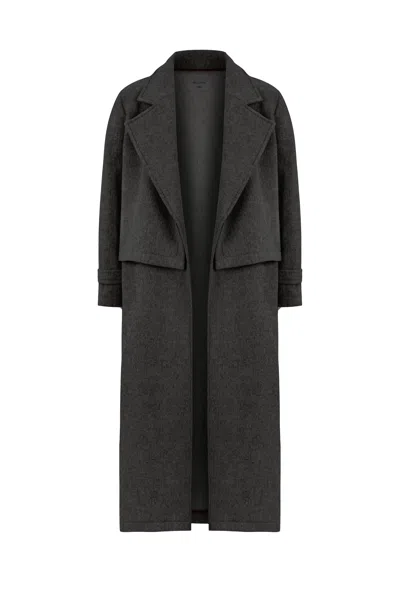 Nazli Ceren Women's Isha Wool Coat In Dark Grey In Gray