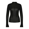 Nazli Ceren Jenn Ribbed Turtleneck In Black In Black