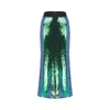 Nazli Ceren Joelle Sequin Maxi Skirt In Océan Bleu