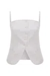 Nazli Ceren Women's Marona Linen Top In White In White