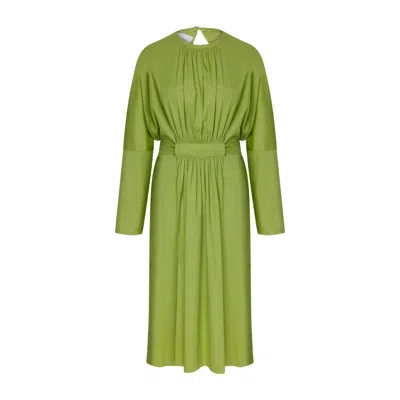 Nazli Ceren Women's Martha Open Back Cotton Dress In Green