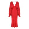 Nazli Ceren Women's Mila Satin Dress In Candy Red In Red