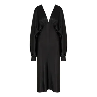 Nazli Ceren Mila Satin Dress In Black