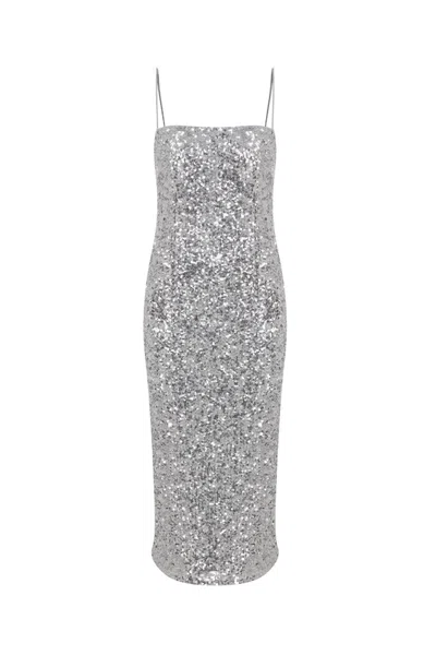 Nazli Ceren Women's Miles Sequin Midi Dress In Silver