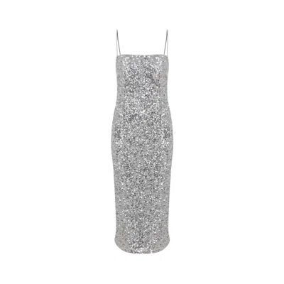 Nazli Ceren Women's Miles Sequin Midi Dress In Silver Burch