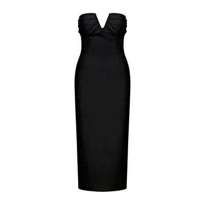 Nazli Ceren Women's Miora Midi Crepe Dress In Black
