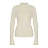 Nazli Ceren Jenn Ribbed Turtleneck In Beige In Beige