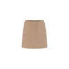 Nazli Ceren Marde Wool Mini Skirt In Beige In Beige