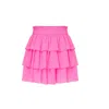 NAZLI CEREN WOMEN'S PINK / PURPLE AMY RUFFLED MINI SKIRT IN HOT PINK