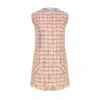 Nazli Ceren Chloe Cotton Tweed Mini Dress In Pink/purple