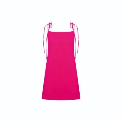 NAZLI CEREN WOMEN'S PINK / PURPLE ELLIE MINI CREPE DRESS IN RASPBERRY SORBET