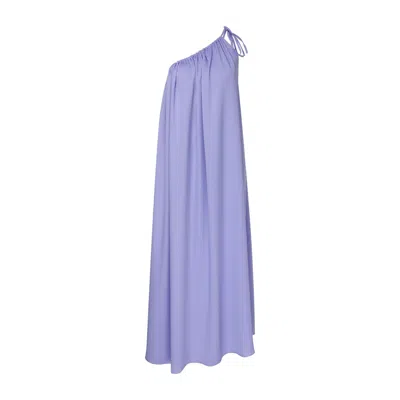 Nazli Ceren Women's Pink / Purple Odie One Shoulder Viskon-crepe Maxi Dress In Lilac In Pink/purple