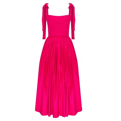 Nazli Ceren Women's Pink / Purple Sibby Midi Dress In Pink In Red