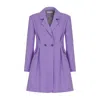 Nazli Ceren Valerie Shoulder-padded Blazer Dress In Mauve Mist In Pink/purple