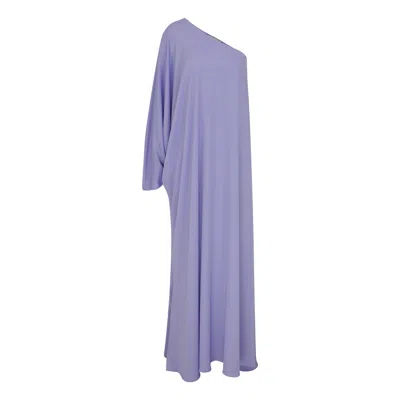 Nazli Ceren Venus One-shoulder Maxi Dress In Lavender In Pink/purple