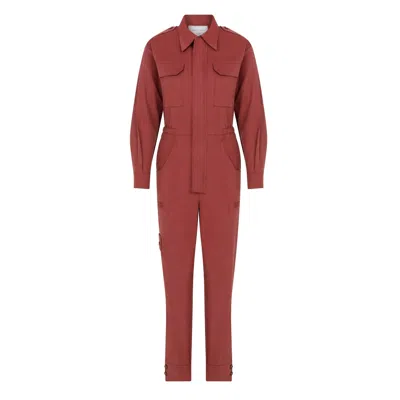 Nazli Ceren Women's Red Dorothy Zipped Cotton Jumpsuit In Burgundy