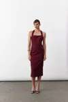 Nazli Ceren Women's Red Margaux Crepe Dress In Bordeaux In Burgundy
