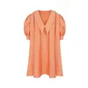 Nazli Ceren Women's Rose Gold Poppy Ruffled Dress In Golden Poppy In Rose Gold