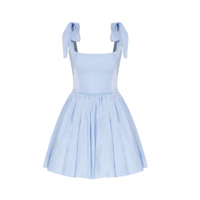 Nazli Ceren Sibby Baby Blue Dress In White