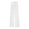Nazli Ceren Women's Tina Trousers In White With Satin Waistband In White