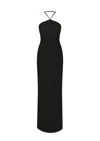 Nazli Ceren Women's Violette Long Crepe Dress In Black In Black