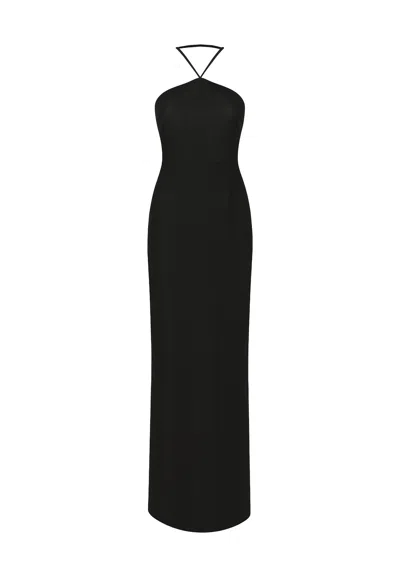 Nazli Ceren Women's Violette Long Crepe Dress In Black