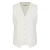 NAZLI CEREN WOMEN'S WHITE BEA CREPE VEST IN BLANCHE