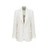 Nazli Ceren Boxy Crepe Blazer In Blanche In White