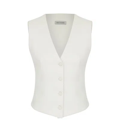 Nazli Ceren Women's White Brita Vest In Blanche