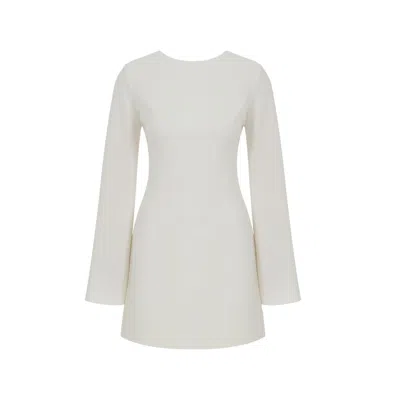 Nazli Ceren Women's White Ira Crepe Dress In Blanche