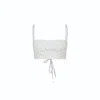 Nazli Ceren Lalia Printed Cotton Top In Cannoli Cream In White