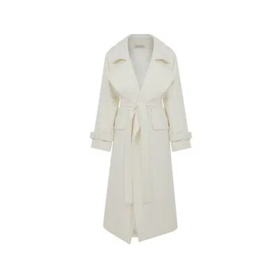 Nazli Ceren Women's White Laura Cashmere Coat In Blanche