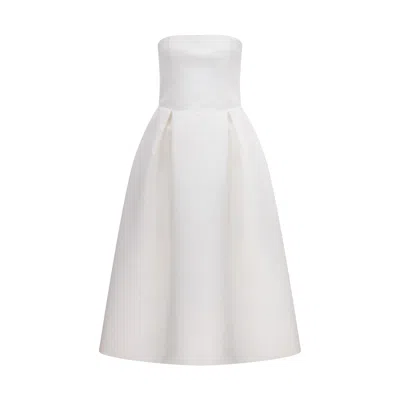 NAZLI CEREN WOMEN'S WHITE LOLA MIDI DRESS IN VANILLA ICE