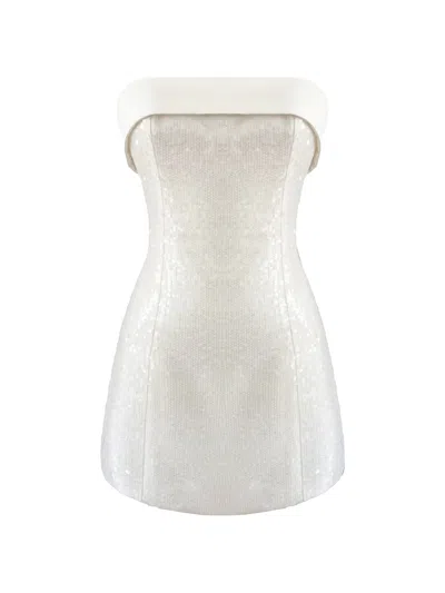 Nazli Ceren Women's White Martine Sequin Mini Dress In Cloud Cream