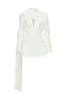 Nazli Ceren Women's White Marylebone Blazer With Chiffon In White